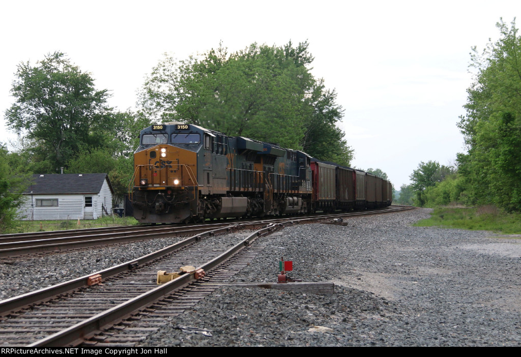 CSX 3150 & 3305 work hard lifting the coke loads of W210 eastward